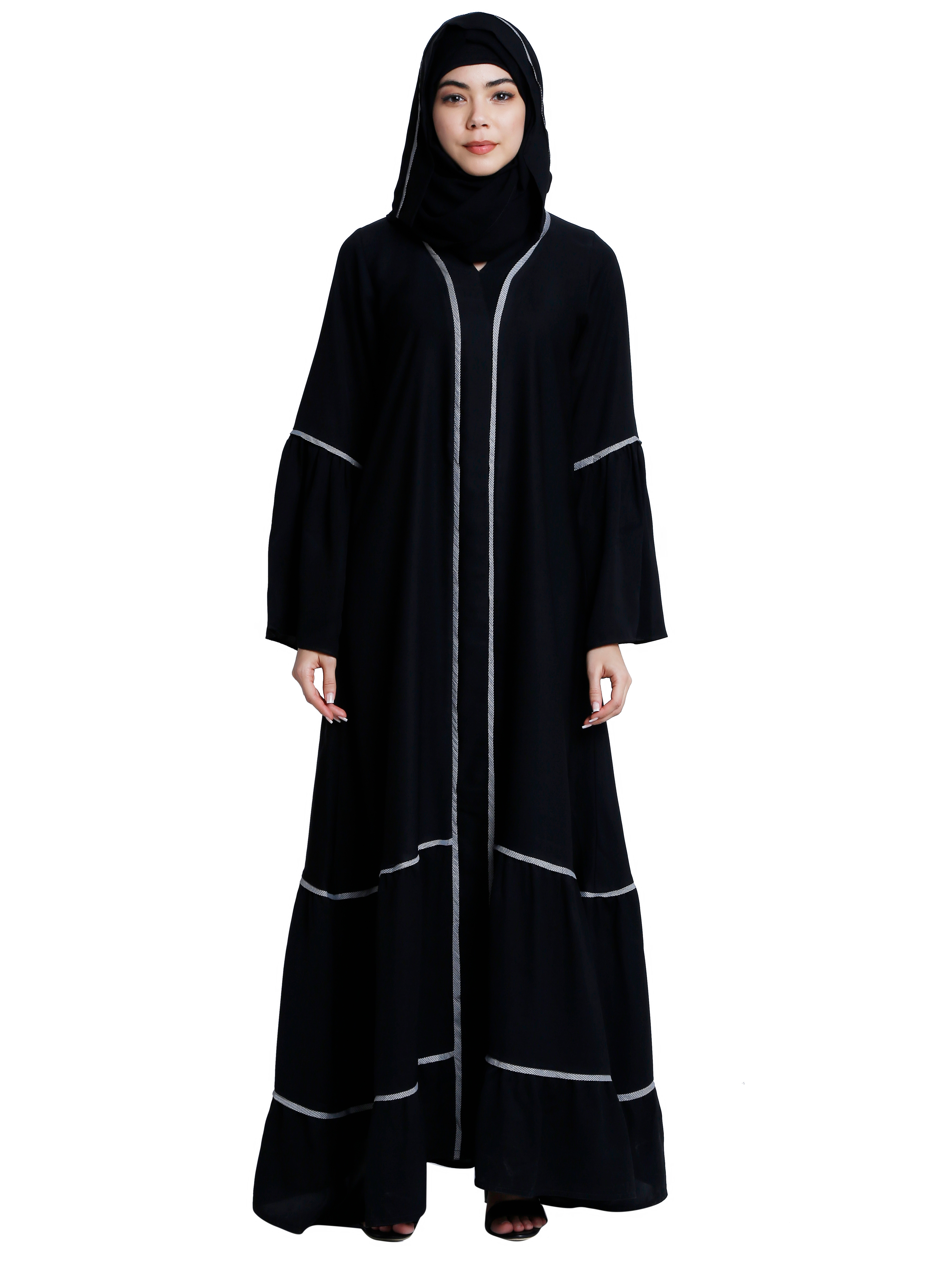 Malikah Hijab & Abaya | Piping Abaya with Chun in Layers