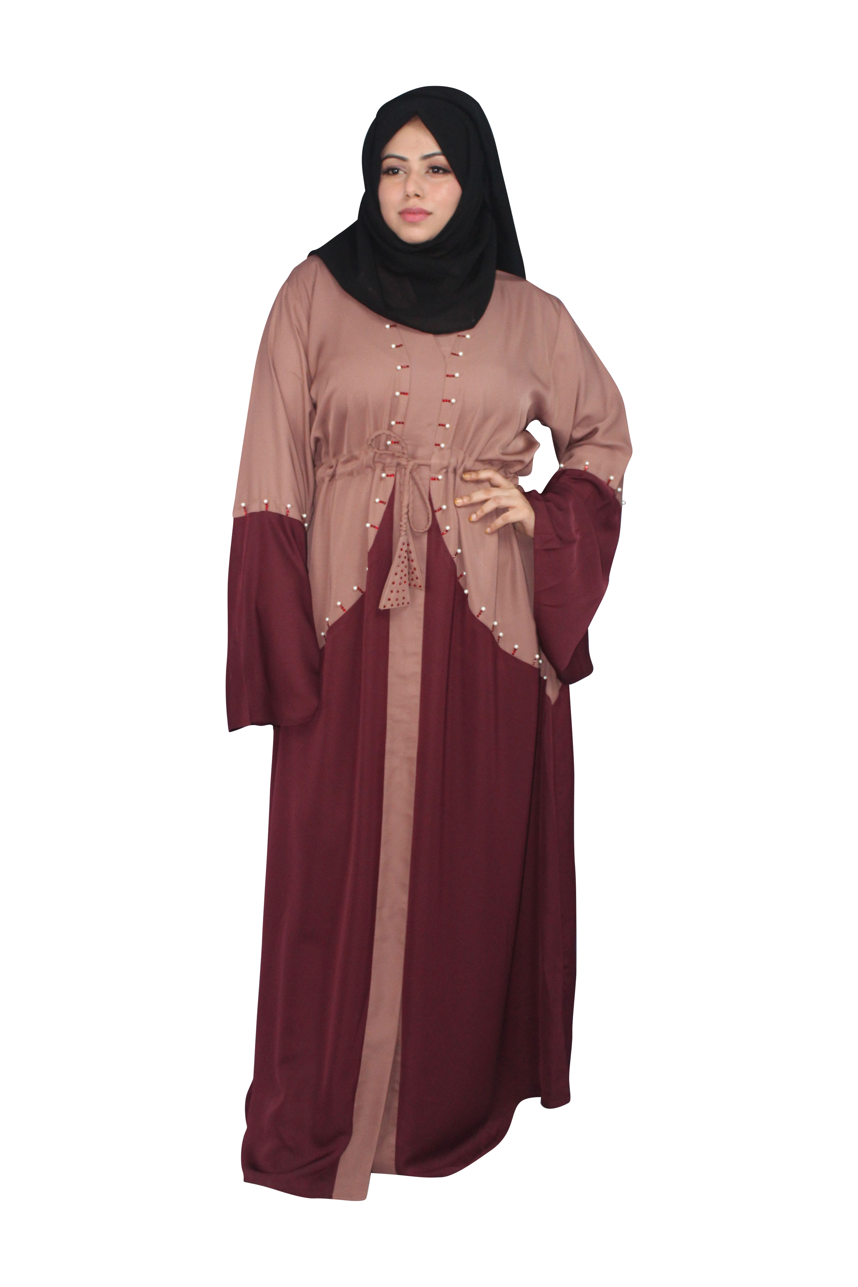 Malikah Hijab & Abaya | Dual colour  Abaya with Belt