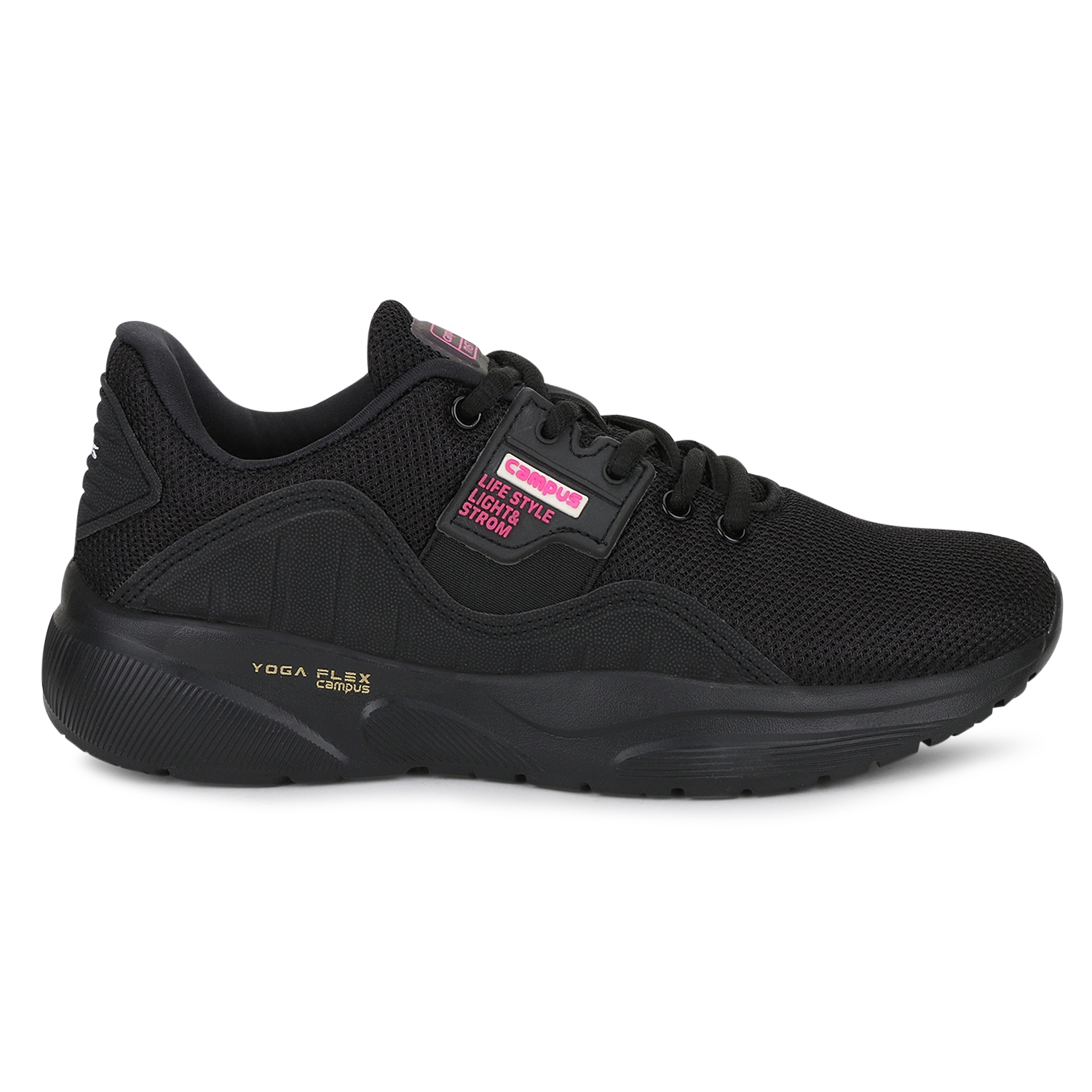 Campus Shoes | Black Misty Running Shoes