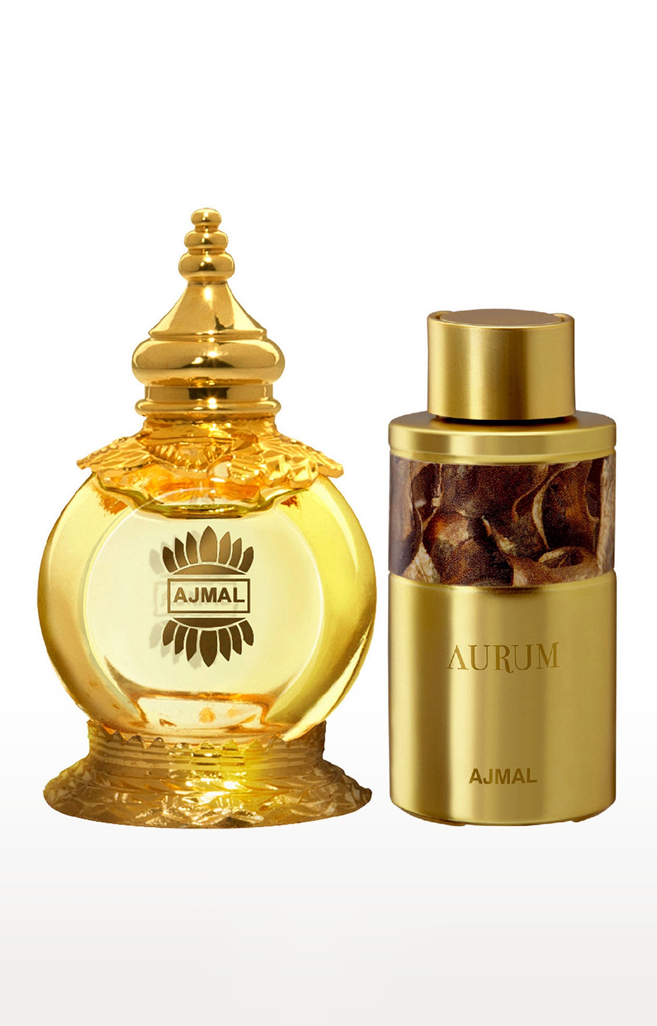 Ajmal Mukhallat AL Wafa Concentrated Perfume Oil Oriental Musky Alcohol-free Attar 12ml for Unisex and Aurum Concentrated Perfume Oil Alcohol-free Attar 10ml for Women