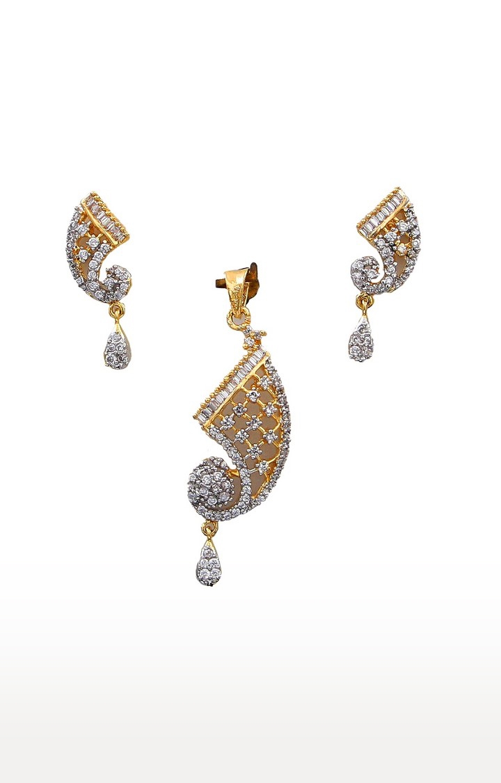 55Carat | White Copper 18K Gold Plated Cubic Zirconia Jewellery Sets