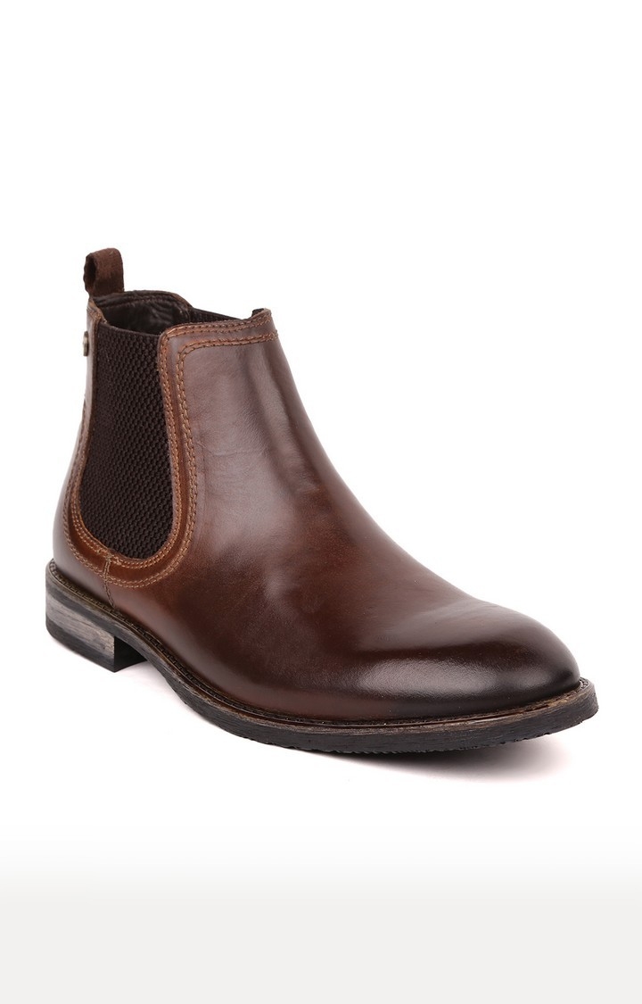 MASABIH | Masabih Genuine Leather Brown Chelsea Boots