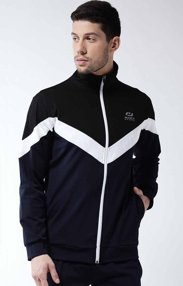 Masch Sports | Blue and Black Colourblock Activewear Jacket