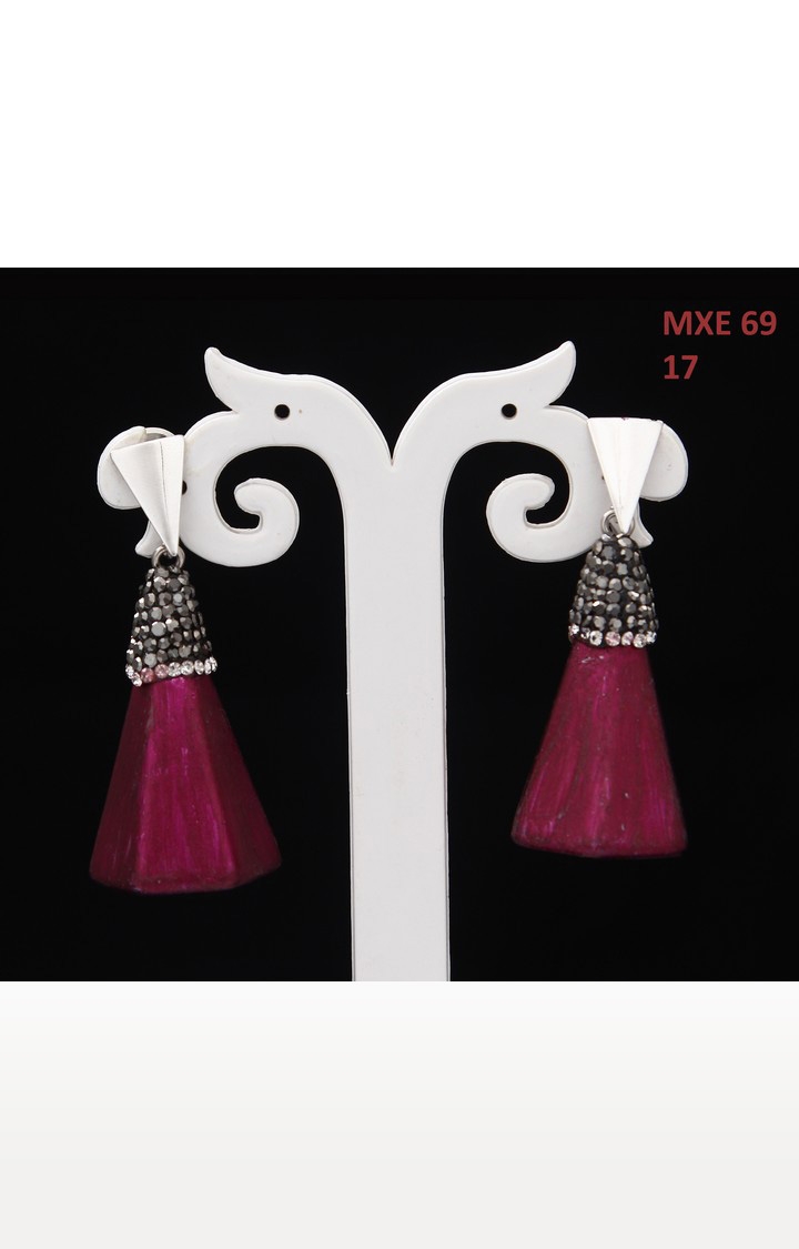 55Carat | Red Copper No Plating Artificial Beads Dangle & Drop Earrings 1