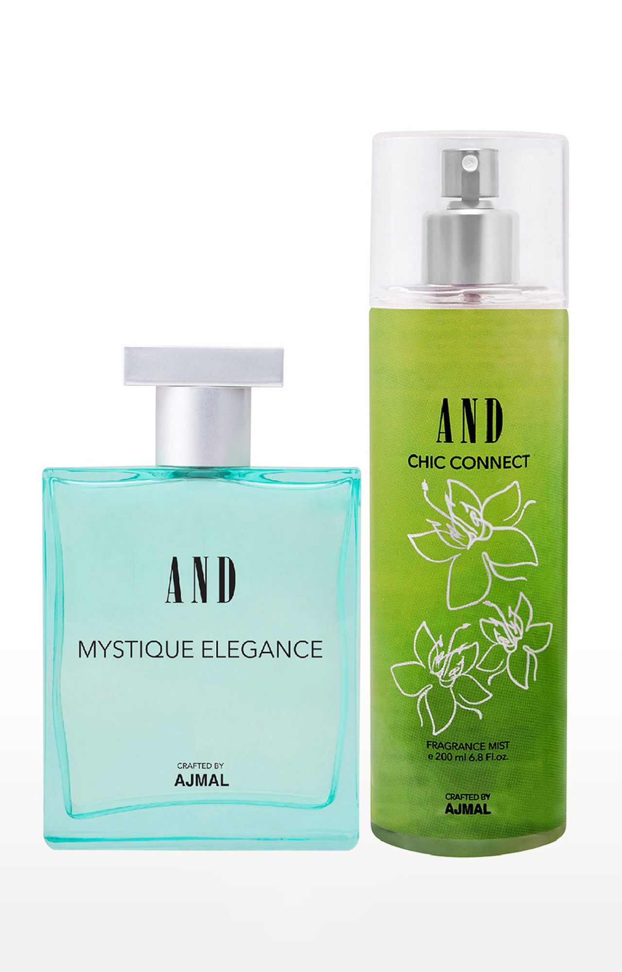 AND Mystique Elegance Eau De Parfum 100ML & Chic Connect Body Mist 200ML Pack of 2 for Women Crafted by Ajmal 