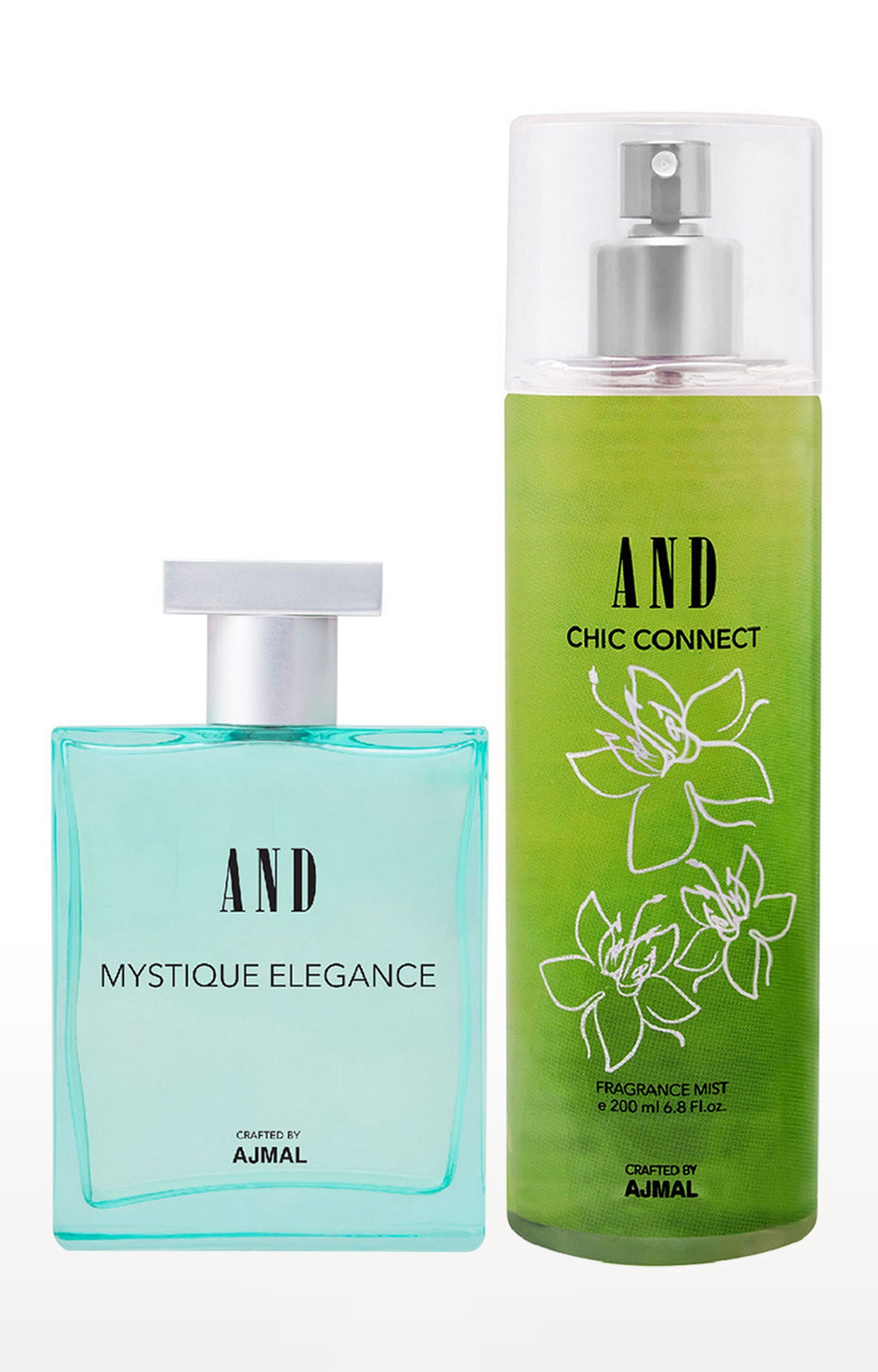 AND Mystique Elegance Eau De Parfum 50ML & Chic Connect Body Mist 200ML Pack of 2 for Women Crafted by Ajmal 