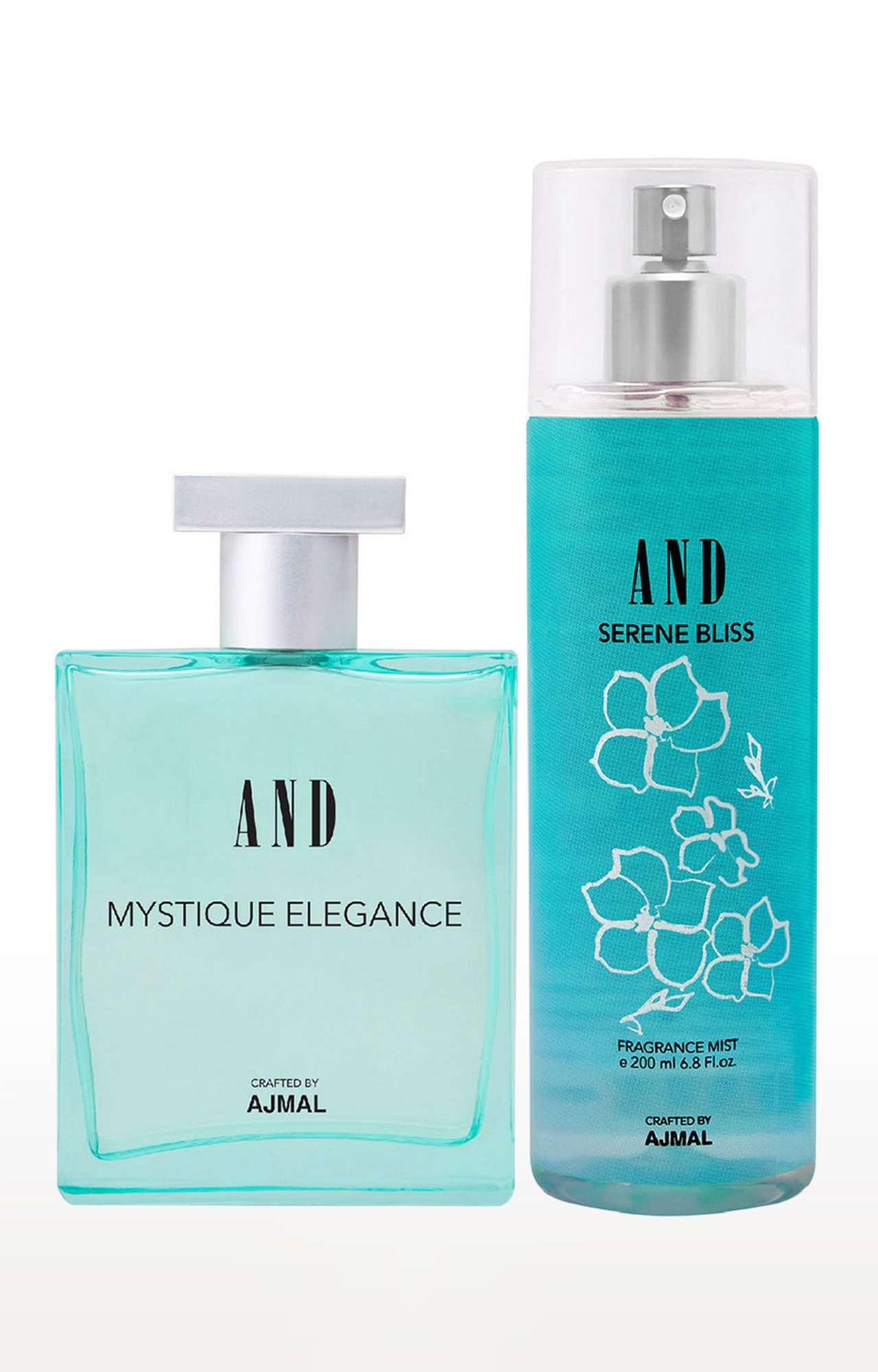 AND Mystique Elegance Eau De Parfum 100ML & Serene Bliss Body Mist 200ML Pack of 2 for Women Crafted by Ajmal 