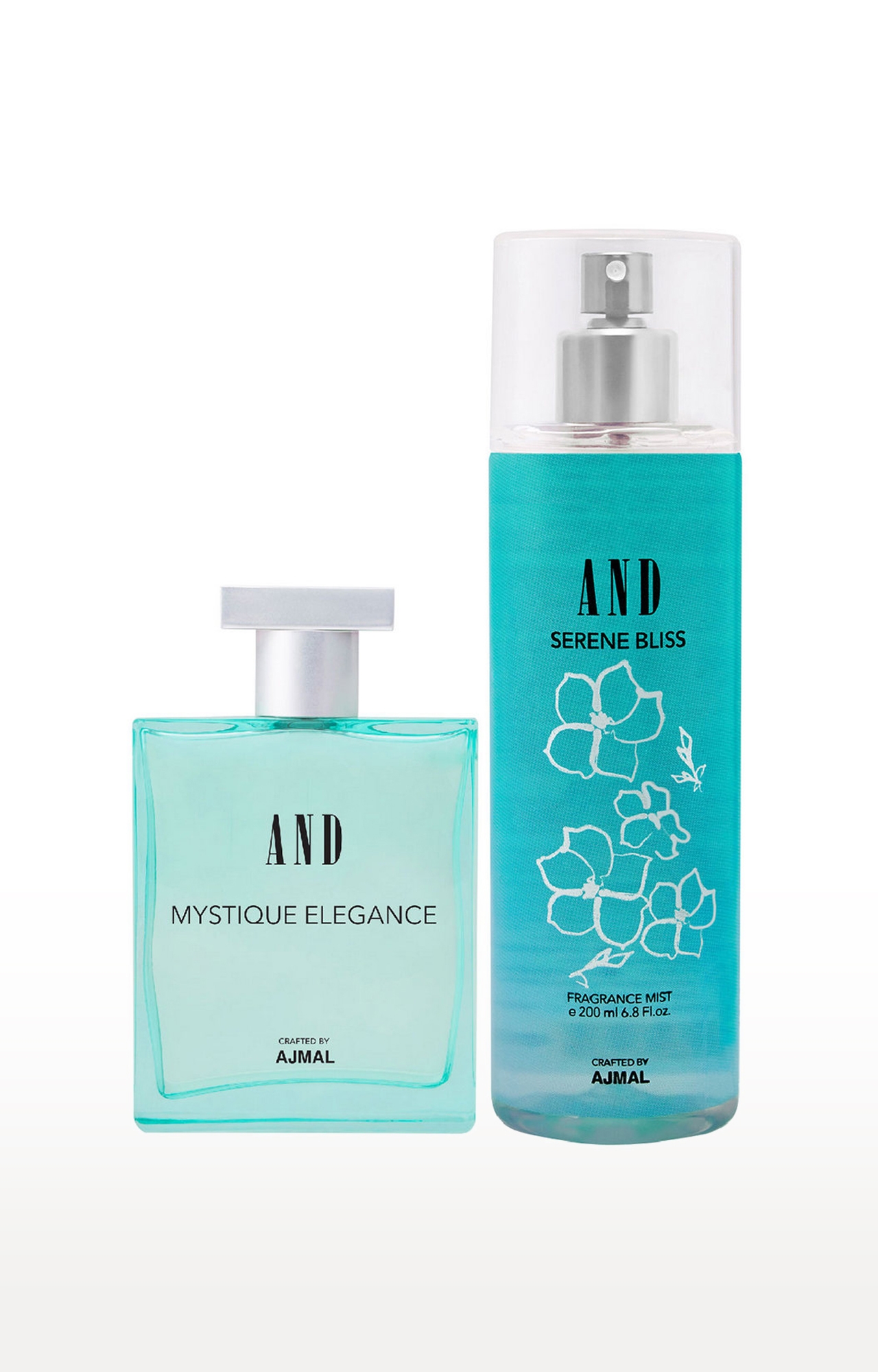 AND Crafted By Ajmal | AND Mystique Elegance EDP 50ML & Serene Bliss Body Mist 200ML Pack of 2 for Women Crafted by Ajmal + 2 Parfum Testers