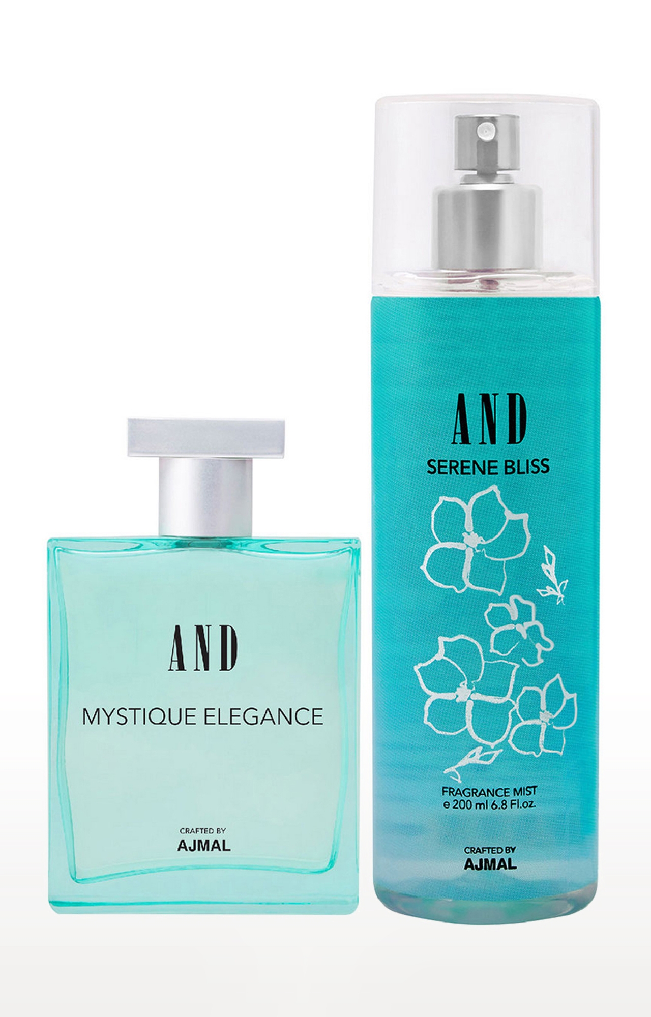AND Mystique Elegance Eau De Parfum 50ML & Serene Bliss Body Mist 200ML Pack of 2 for Women Crafted by Ajmal 
