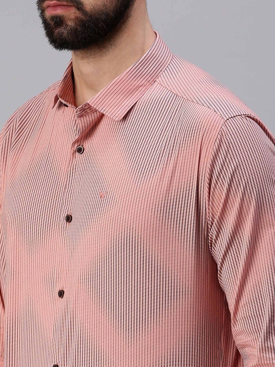 Men's Pink Cotton Printed Casual Shirts