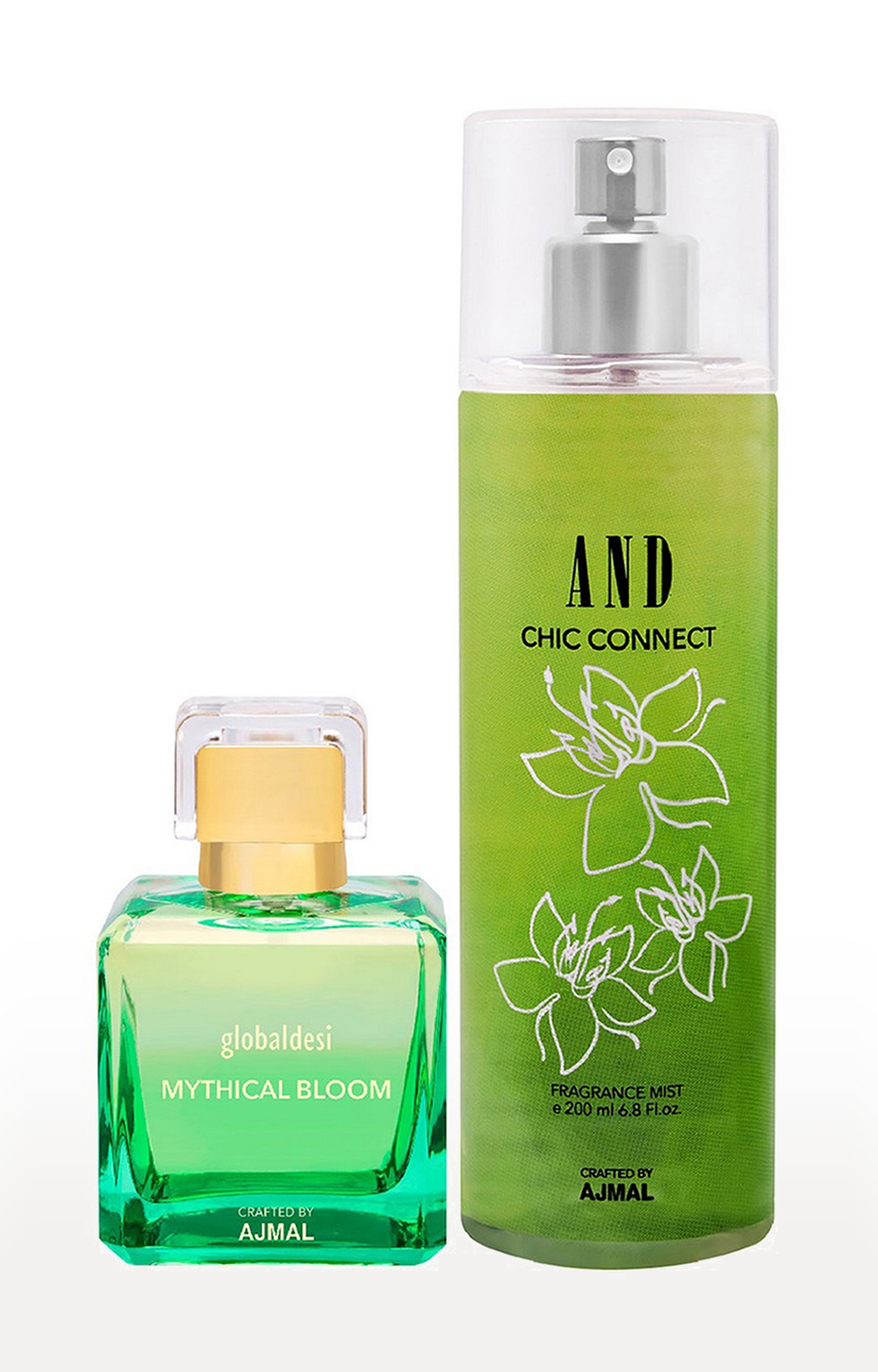 AND Crafted By Ajmal | Global Mythical Bloom Trance EDP 50ML & AND Chi Connect Body Mist 200ML 