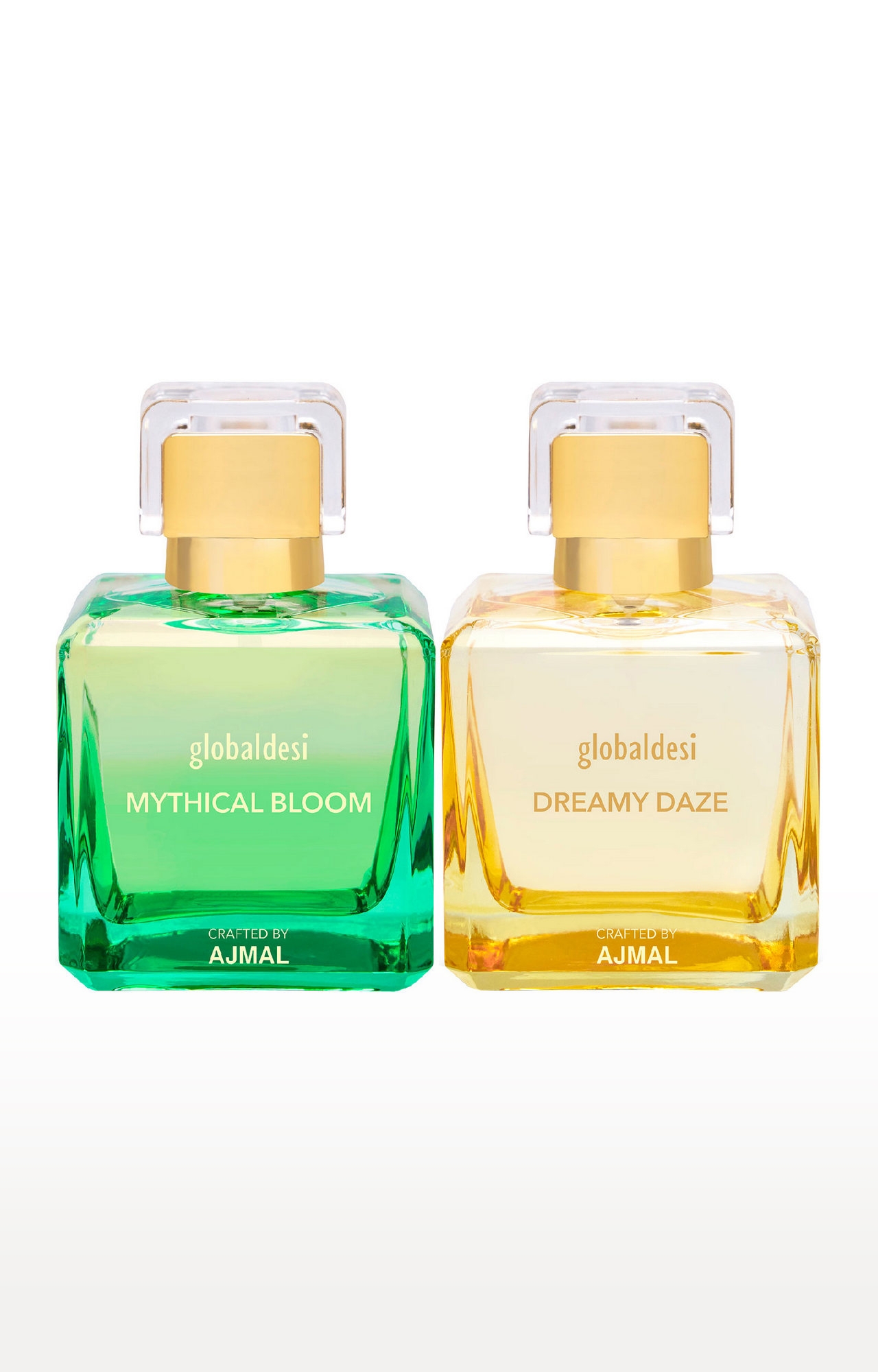 Global Desi Crafted By Ajmal | Global Mythical Bloom & Dreamy Daze Pack of 2 Eau De Parfum 50ML for Women Crafted by Ajmal + 2 Parfum Testers