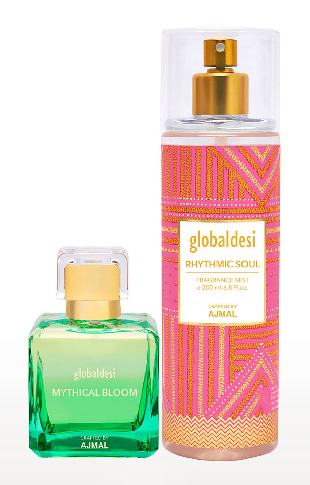 Global Desi Crafted By Ajmal | Global Mythical Bloom Edp 50Ml & Rhytmic Soul Body Mist 200Ml Pack Of 2 For Women Crafted By Ajmal 