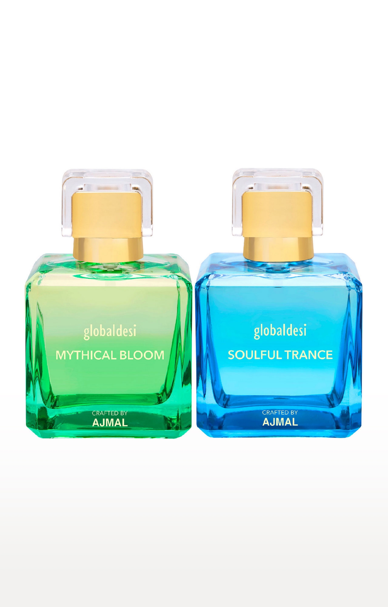 Global Desi Crafted By Ajmal | Global Mythical Bloom & Soulful Trance Pack of 2 Eau De Parfum 100ML for Women Crafted by Ajmal + 2 Parfum Testers