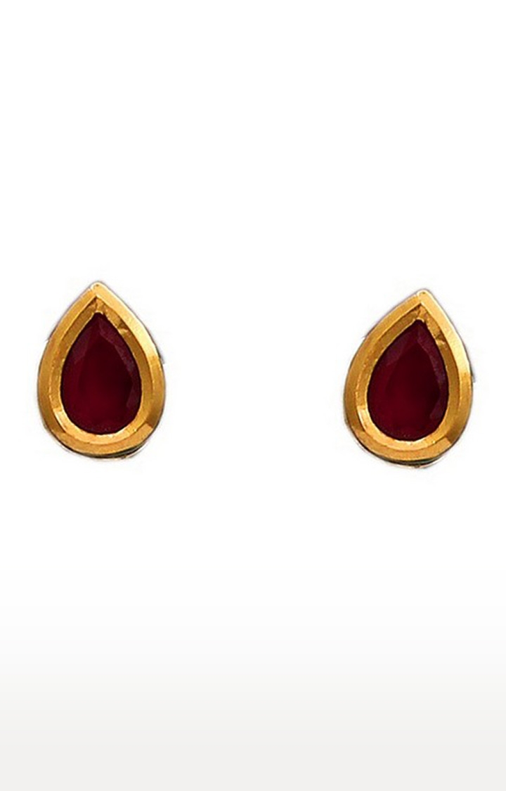 55Carat | Red Copper Gold Plated Kundan Studs