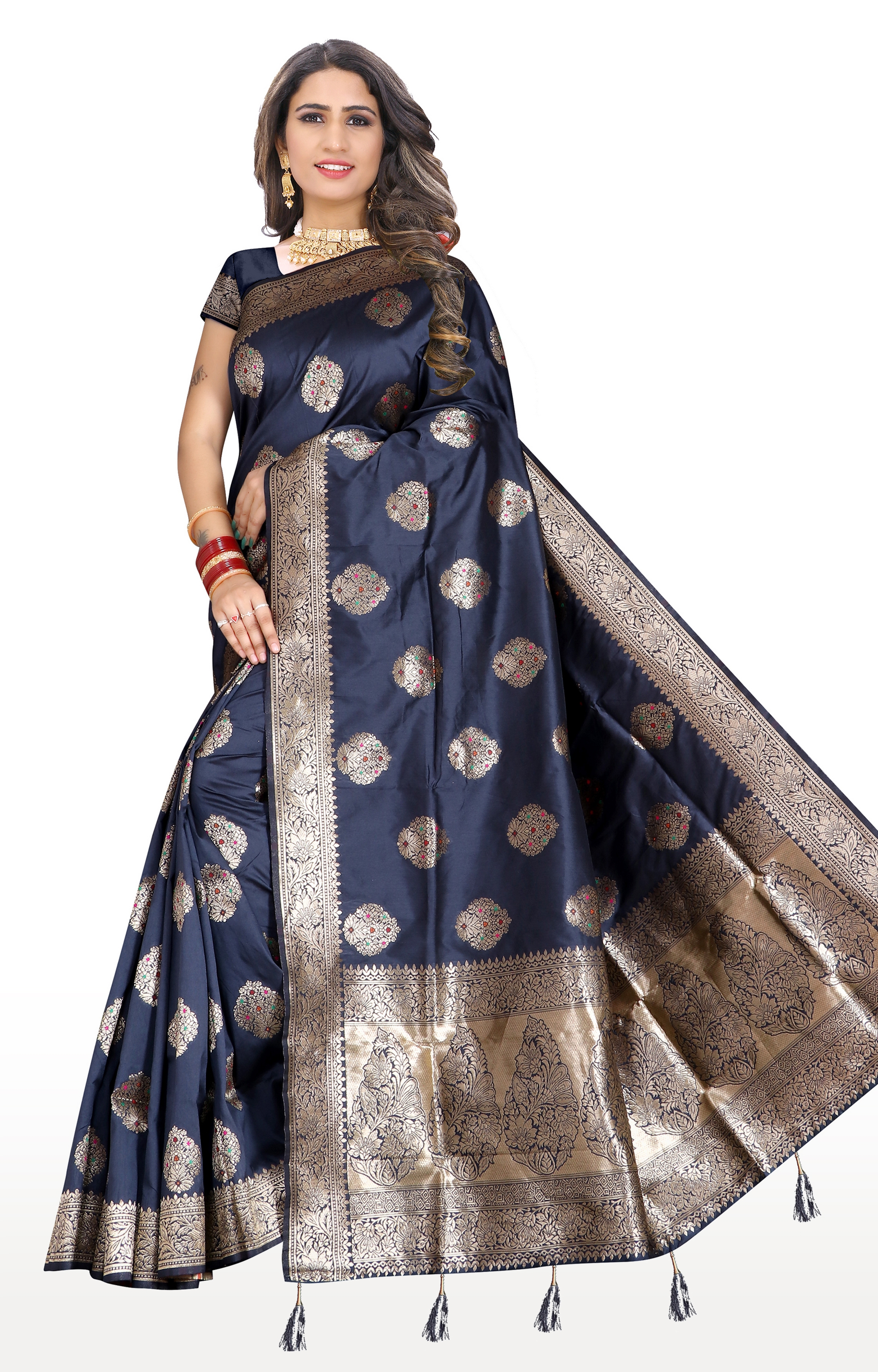 Glemora | Glemora Saree for Women Banarasi Silk Saree With Blouse 