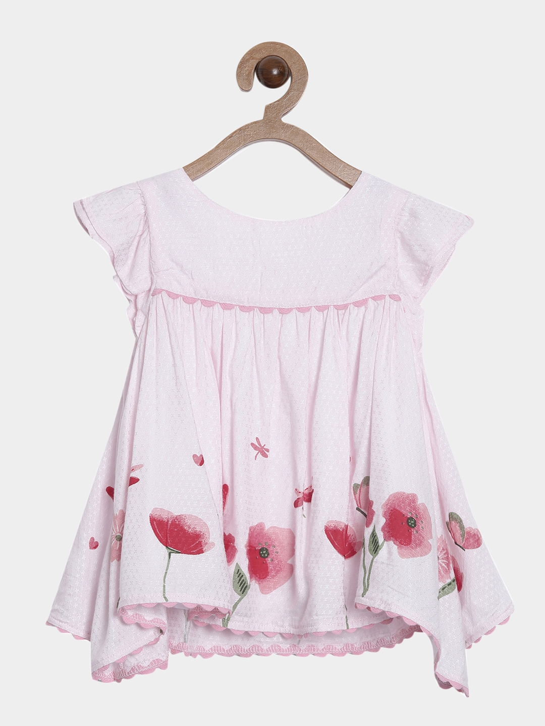 Nuberry | Nuberry Girls Casual Woven Light Pink Frock