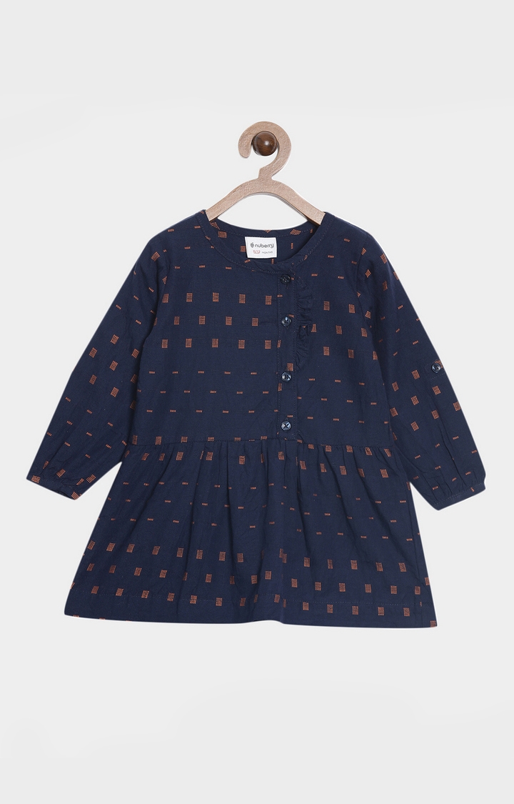 Nuberry | Nuberry Girls Casual Woven Blue Dress