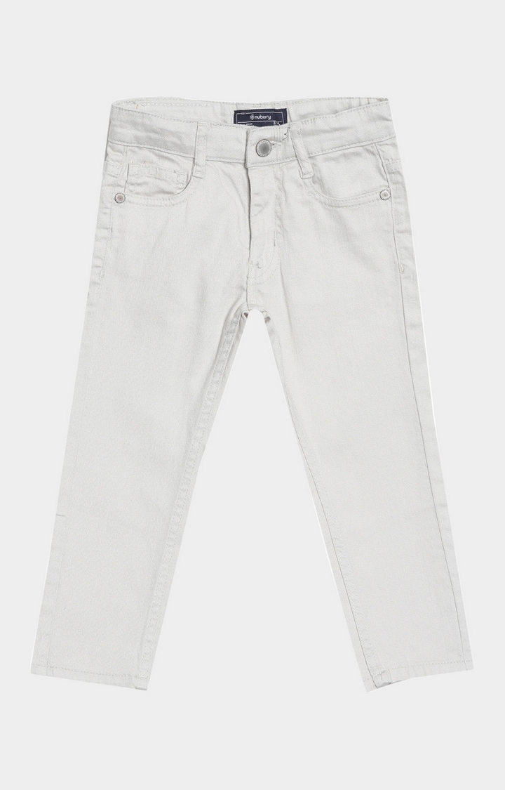 Nuberry | Grey Solid Jeans