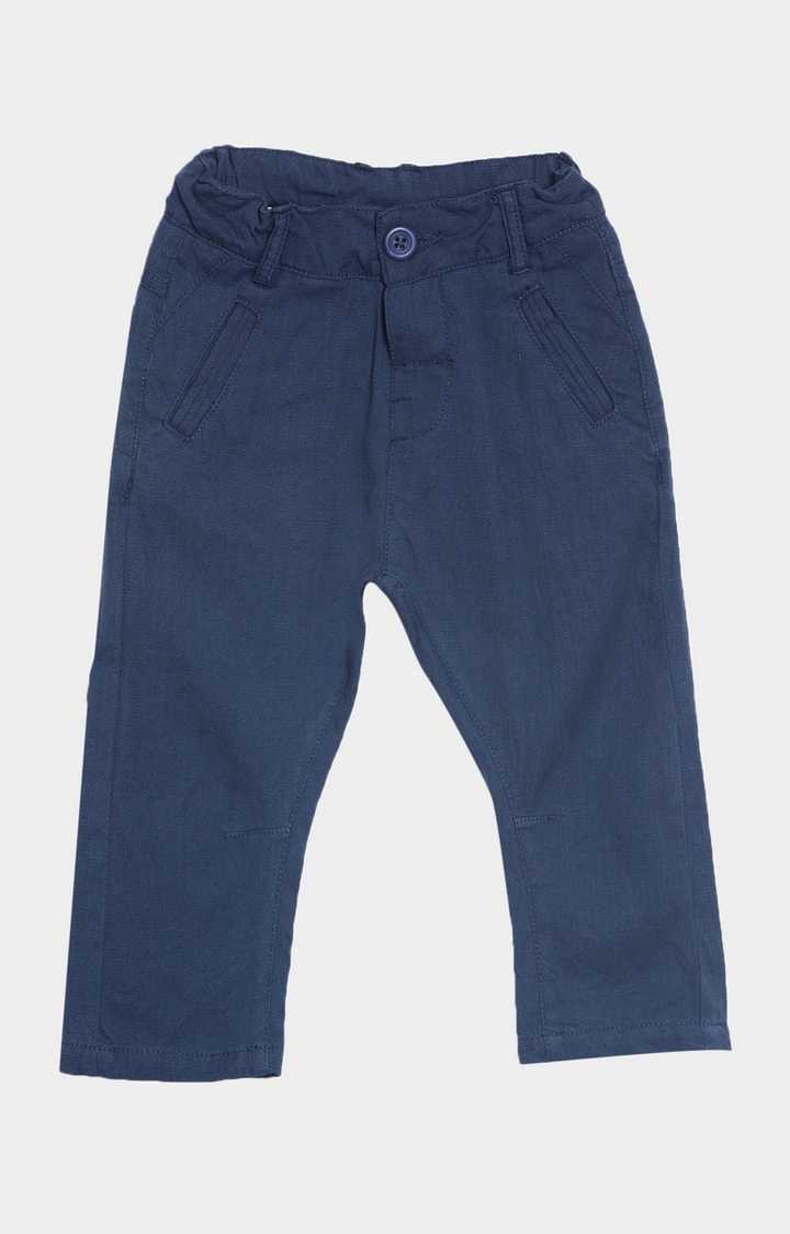 Nuberry | Navy Blue Solid Jeans