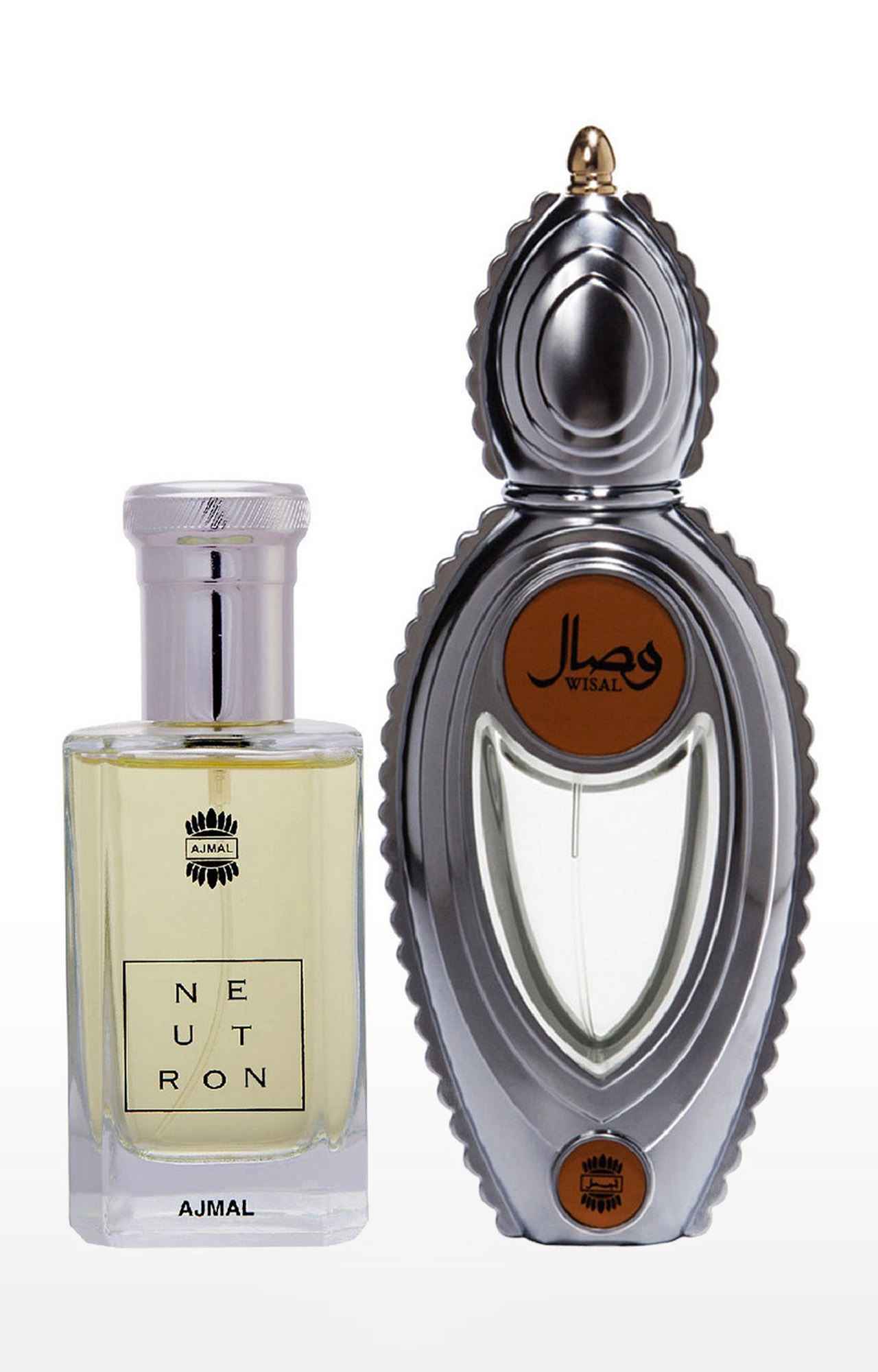 Ajmal Neutron EDP Fruity Perfume 100ml for Men and Wisal EDP Musky Perfume 50ml for Women