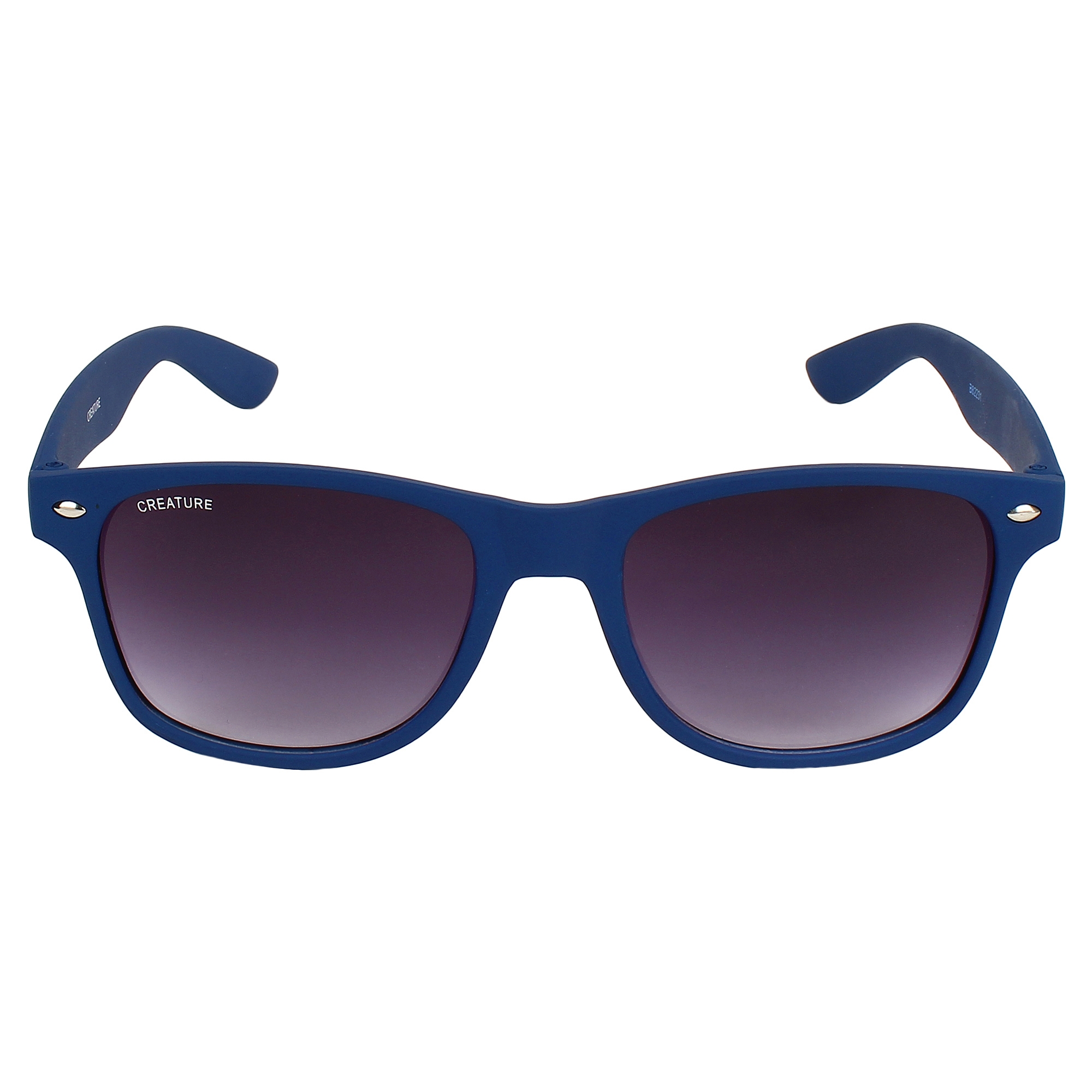 CREATURE | CREATURE Blue Matte Finish UV Protected Unisex Sunglasses (Lens-Purple|Frame-Blue)