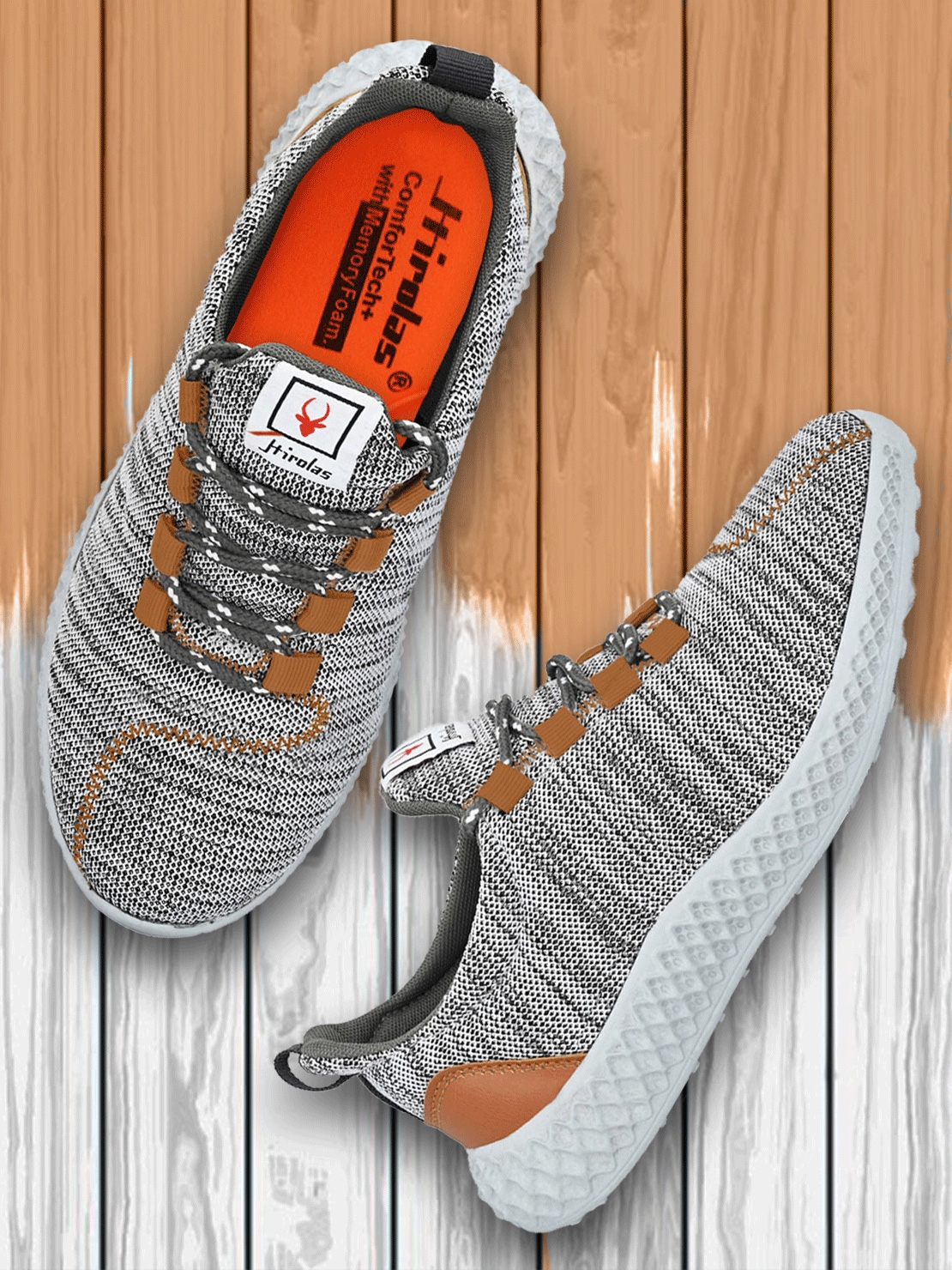 Hirolas | Hirolas® Men's Mesh Grey Running/Walking/Gym/Jogging Sports Sneaker Shoes
