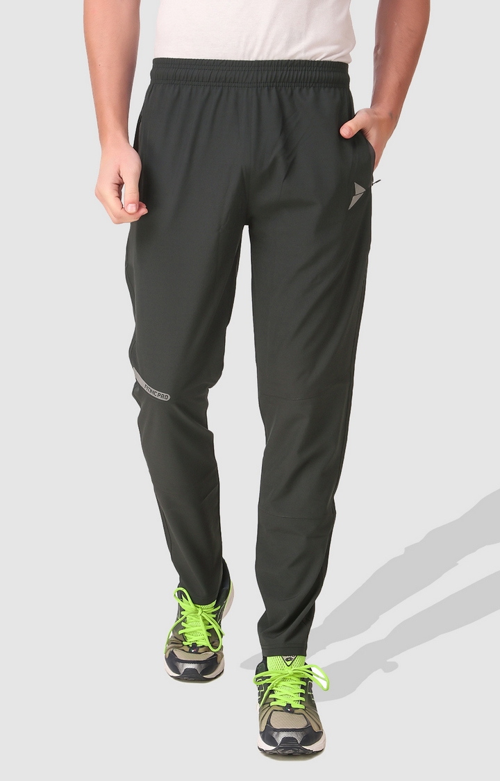 Fitinc NS Lycra Regular Fit Grey Track Pant for Men with Zipper Pockets