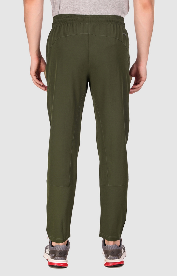 Fitinc NS Lycra Regular Fit Olive Track pant for Men