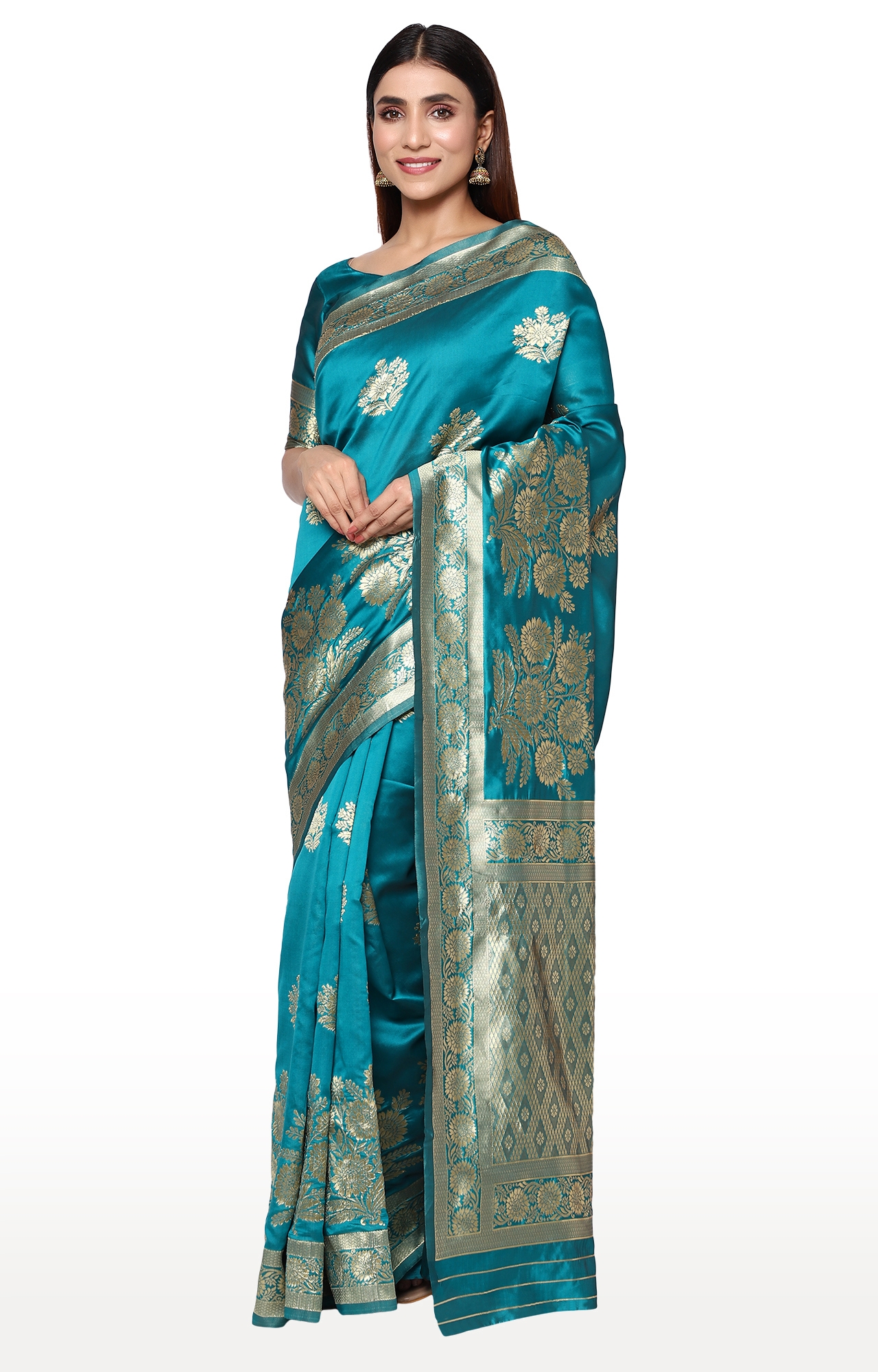 Glemora | Glemora Rama Designer Ethnic Wear Silk Blend Banarasi Traditional Saree 1