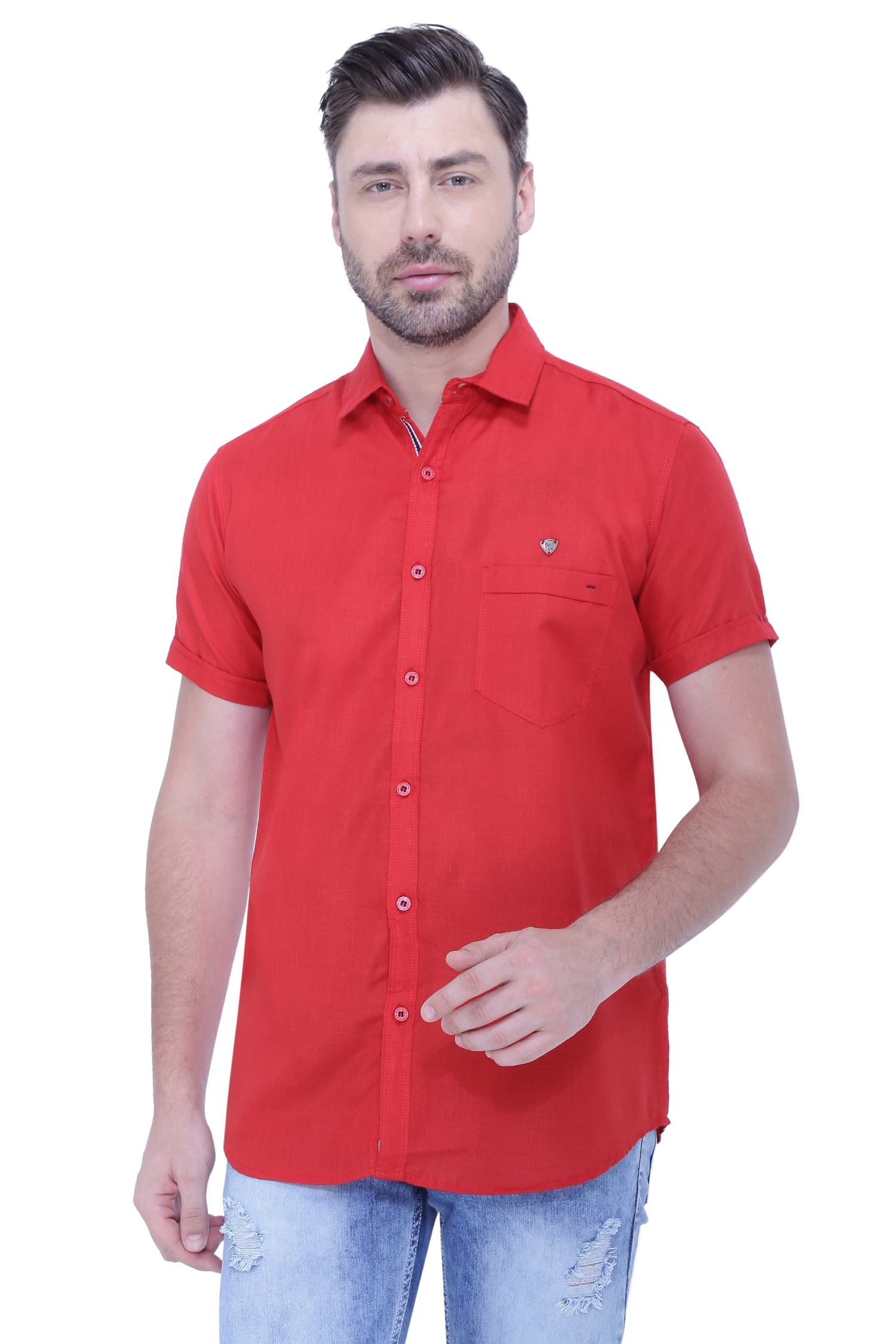 Kuons Avenue | Kuons Avenue Men's Linen Blend Half Sleeves Casual Shirt-KACLHS1228