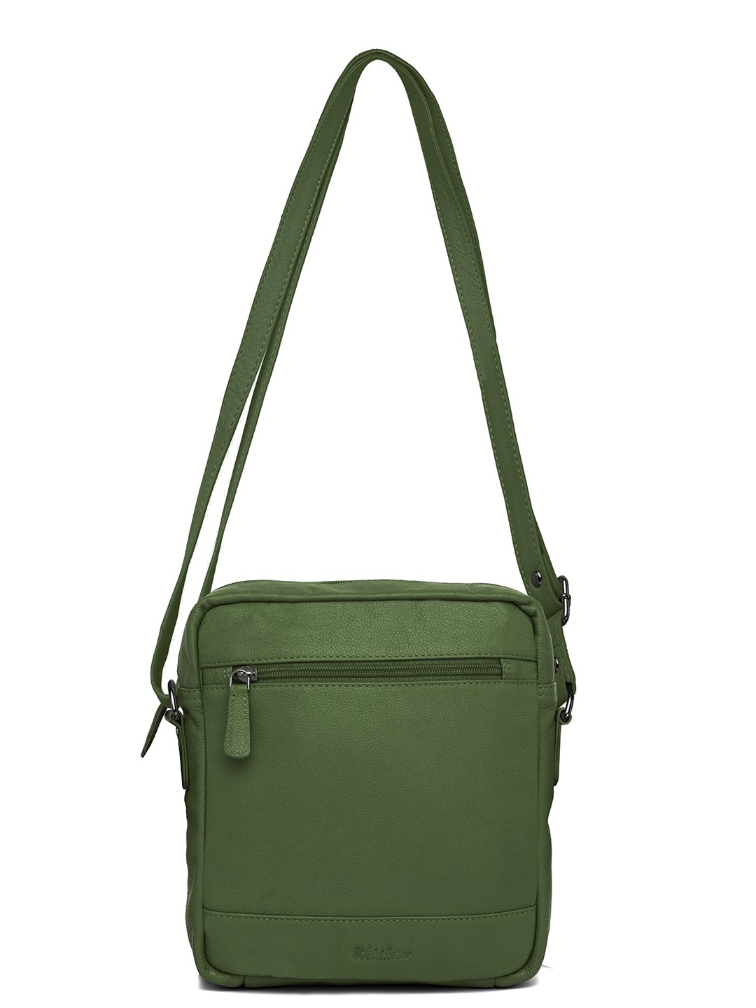 WildHorn | WildHorn Upper Grain Genuine Leather Ladies Sling, Cross-body, Hand Bag with Adjustable Strap - Green