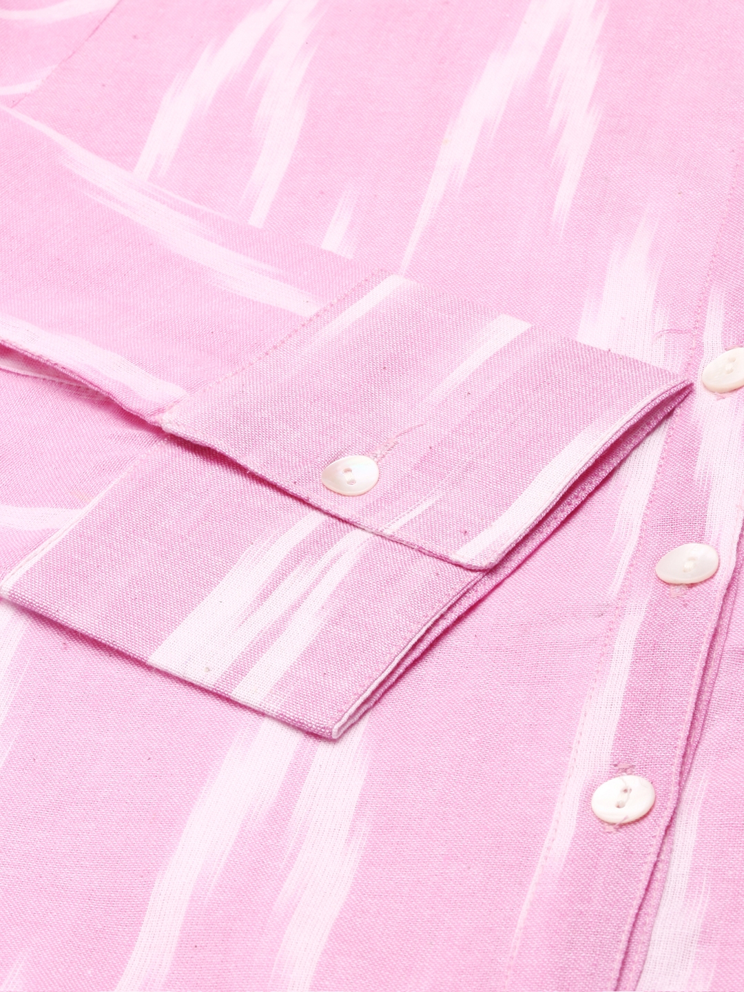 SHOWOFF Women's Mandarin Collar Pink Straight Kurta Sets