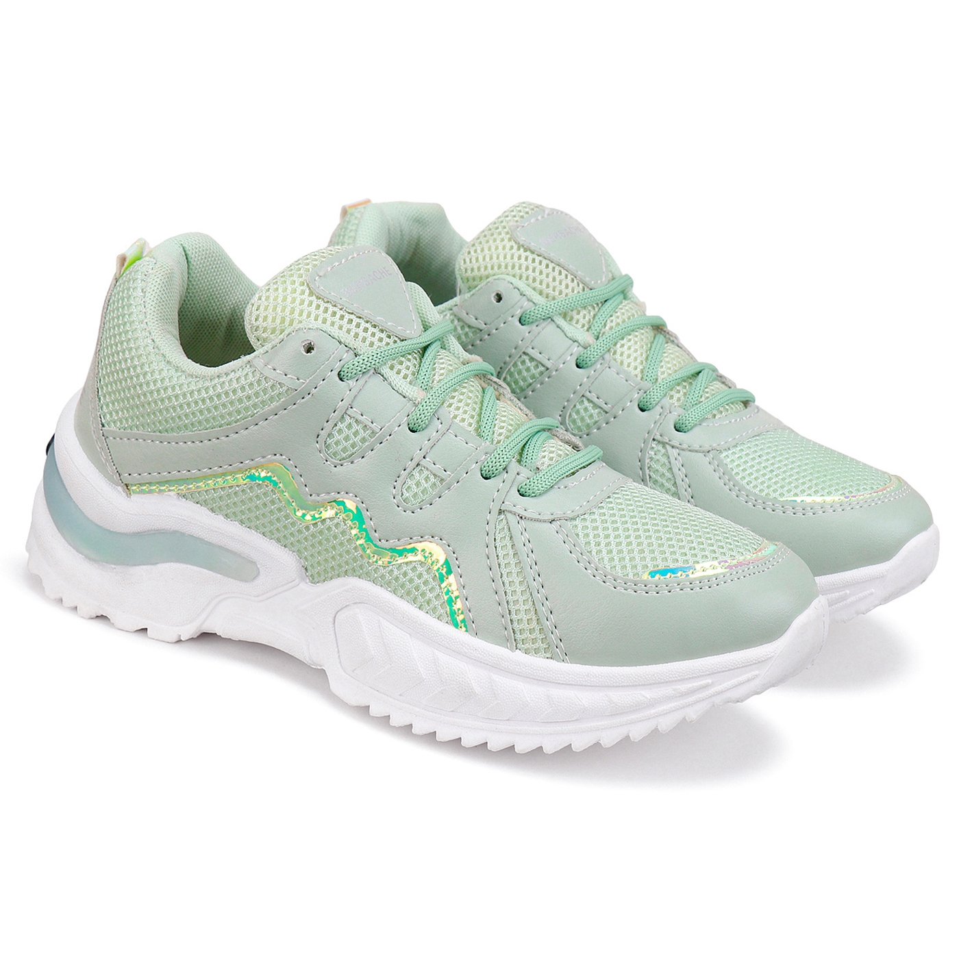 Bersache Sports Shoes For Women | Latest Stylish Sports Shoes For Women | Lace-Up Lightweight (Green) Shoes For Running, Walking, gym ,Trekking and hiking Shoes For Women