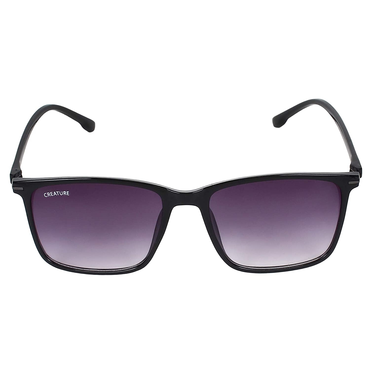 CREATURE | CREATURE Matt Finish Club Master UV Protected Sunglasses (Lens-Purple|Frame-Black)