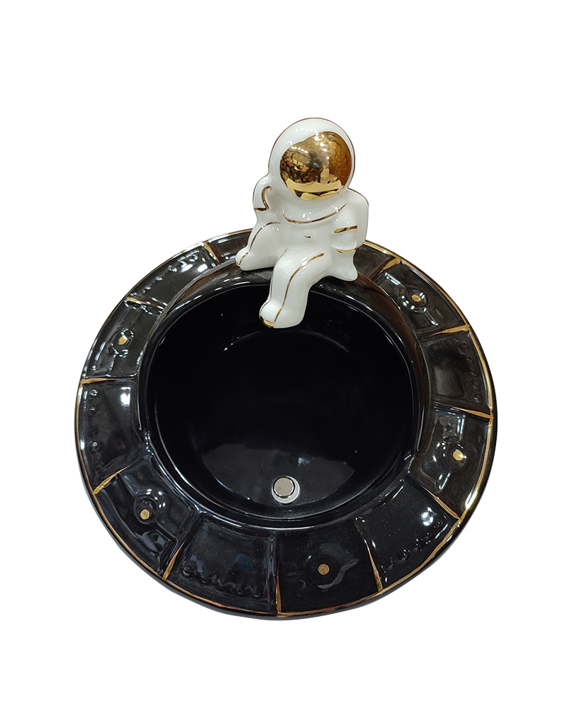 Order Happiness | Order Happiness Antique Astronaut Centerpiece Home Decor Candy Bowl Holder Key Sundries Container Spaceman Statue Figurine Home Table Decoration - Dark Brown