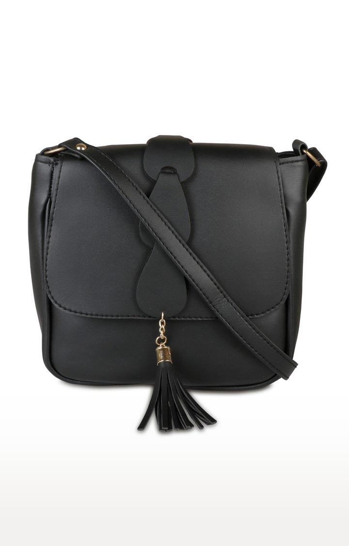 Aliado | Aliado Polyester Black Zipper Closure Sling Bags