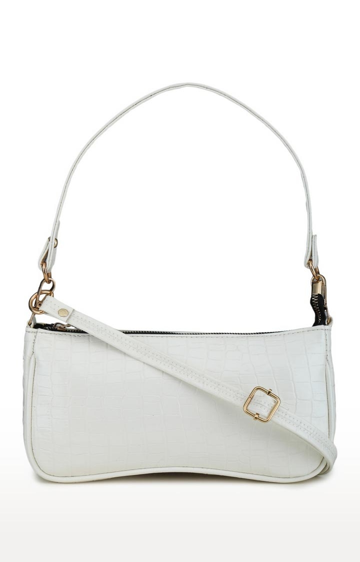 Aliado Polyester White Colour Sling Bag For Women (P52V1017)