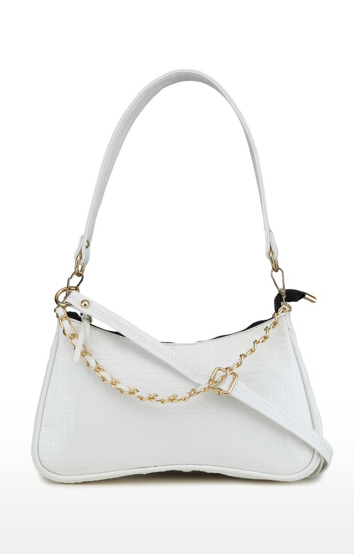 Aliado Polyester White Colour Sling Bag For Women (P53V1017)