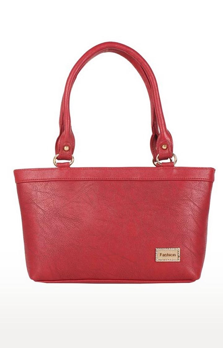 Aliado | Aliado Faux Leather Solid Red Zipper Closure Formal Handbag 