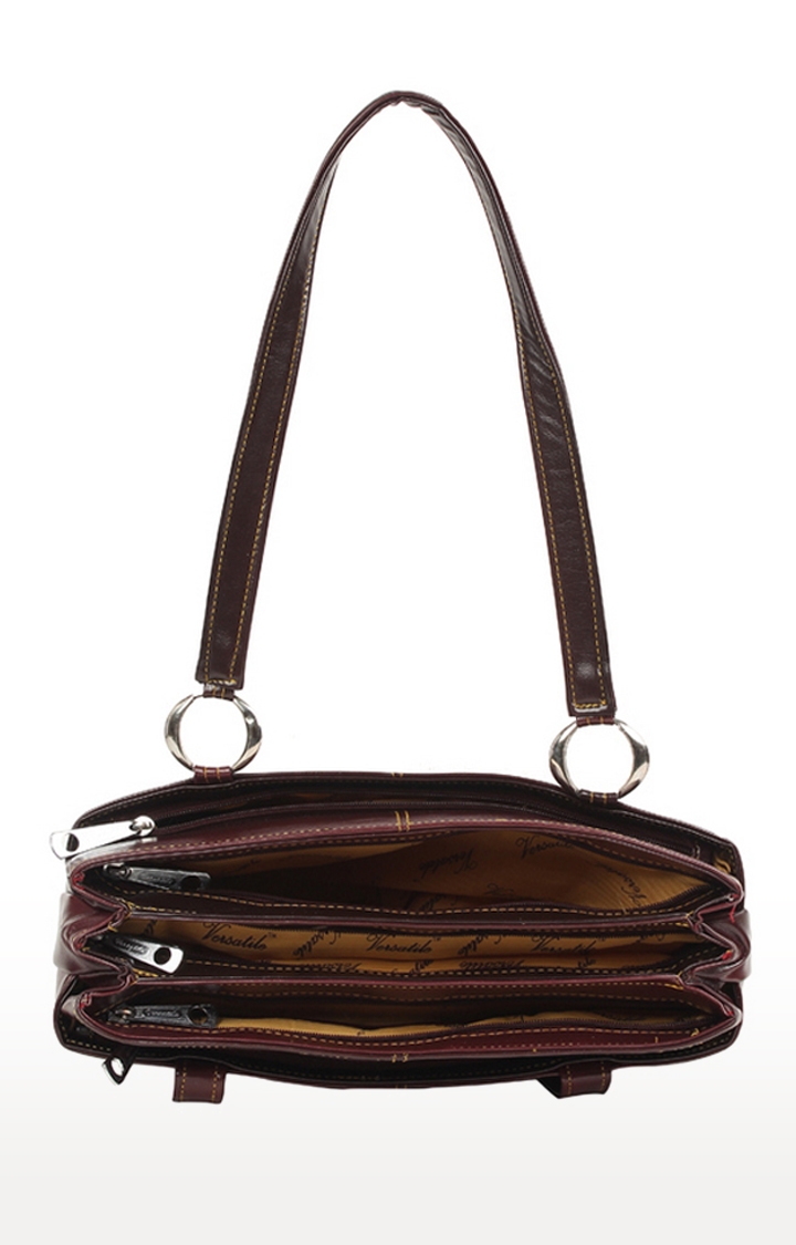 Aliado Faux Leather Solid Brown & Coffee Brown Zipper Closure Handbag