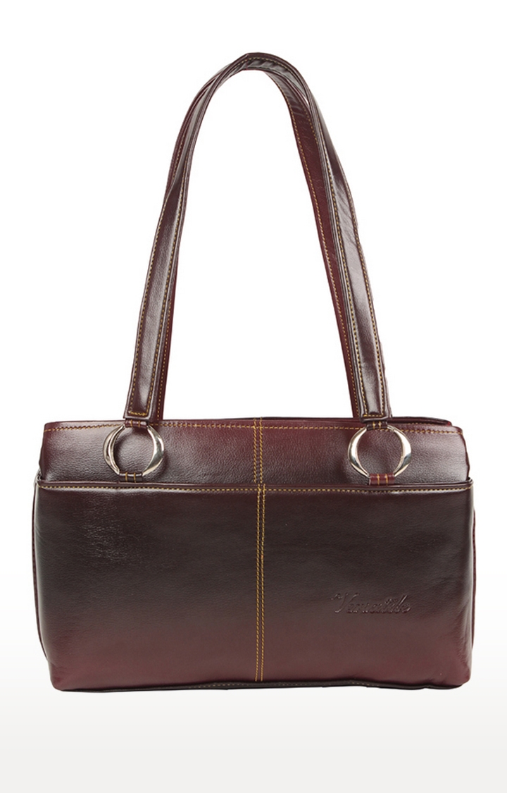 Aliado Faux Leather Solid Brown & Coffee Brown Zipper Closure Handbag