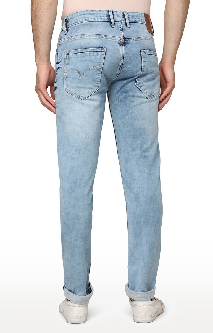 JBD-SN-257 ICE BLUE Men's Blue Cotton Solid Jeans