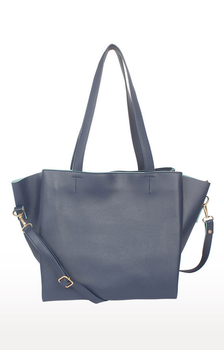 Aliado | Aliado Blue Artificial Leather Zipper Closure Handbag