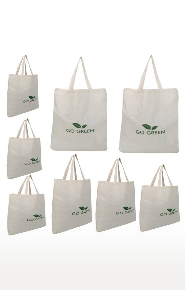 DOUBLE R BAGS | Double R Bags Cotton Reusable Cotton Carry Bag | Eco-Friendly Grocery Shopping/Tote Bag (14.5” X 12.5”) (Pack Of 8)