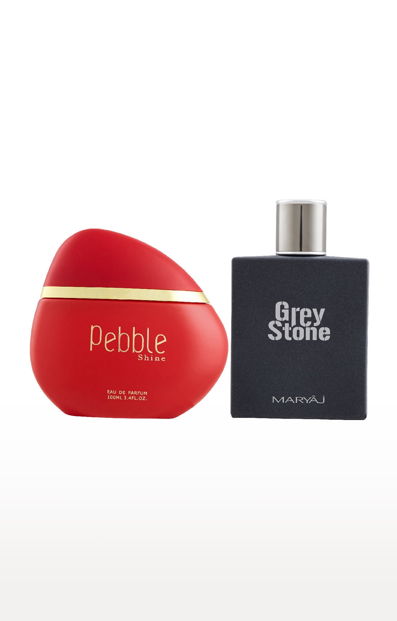 Maryaj Pebble Shine Eau De Parfum Fruity Perfume 100ml for Women and Maryaj Grey Stone Eau De Parfum Perfume 100ml for Men