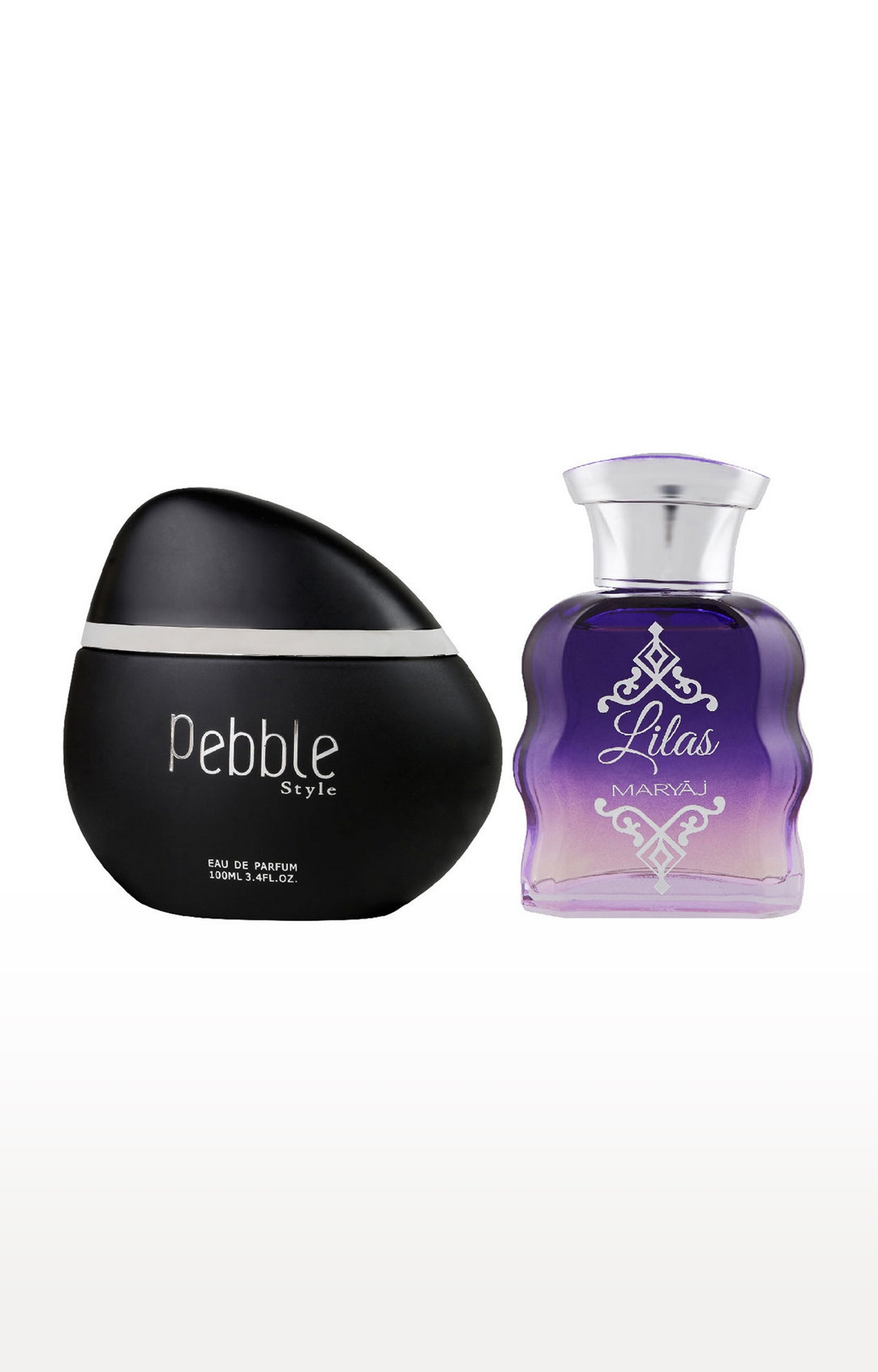 Maryaj Pebble Style Eau De Parfum Perfume 100ml for Men and Maryaj Lilas Eau De Parfum Perfume 100ml for Women