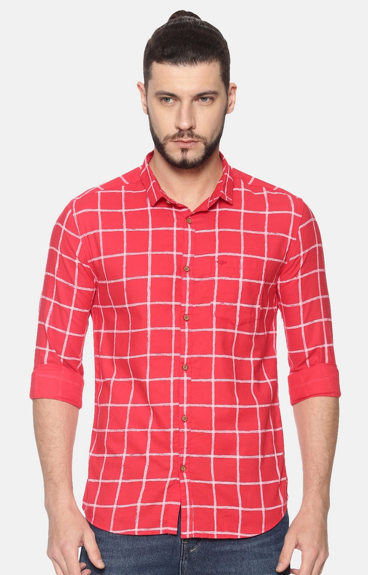 Showoff | Showoff Mens Cotton Casual Red Checked Shirt