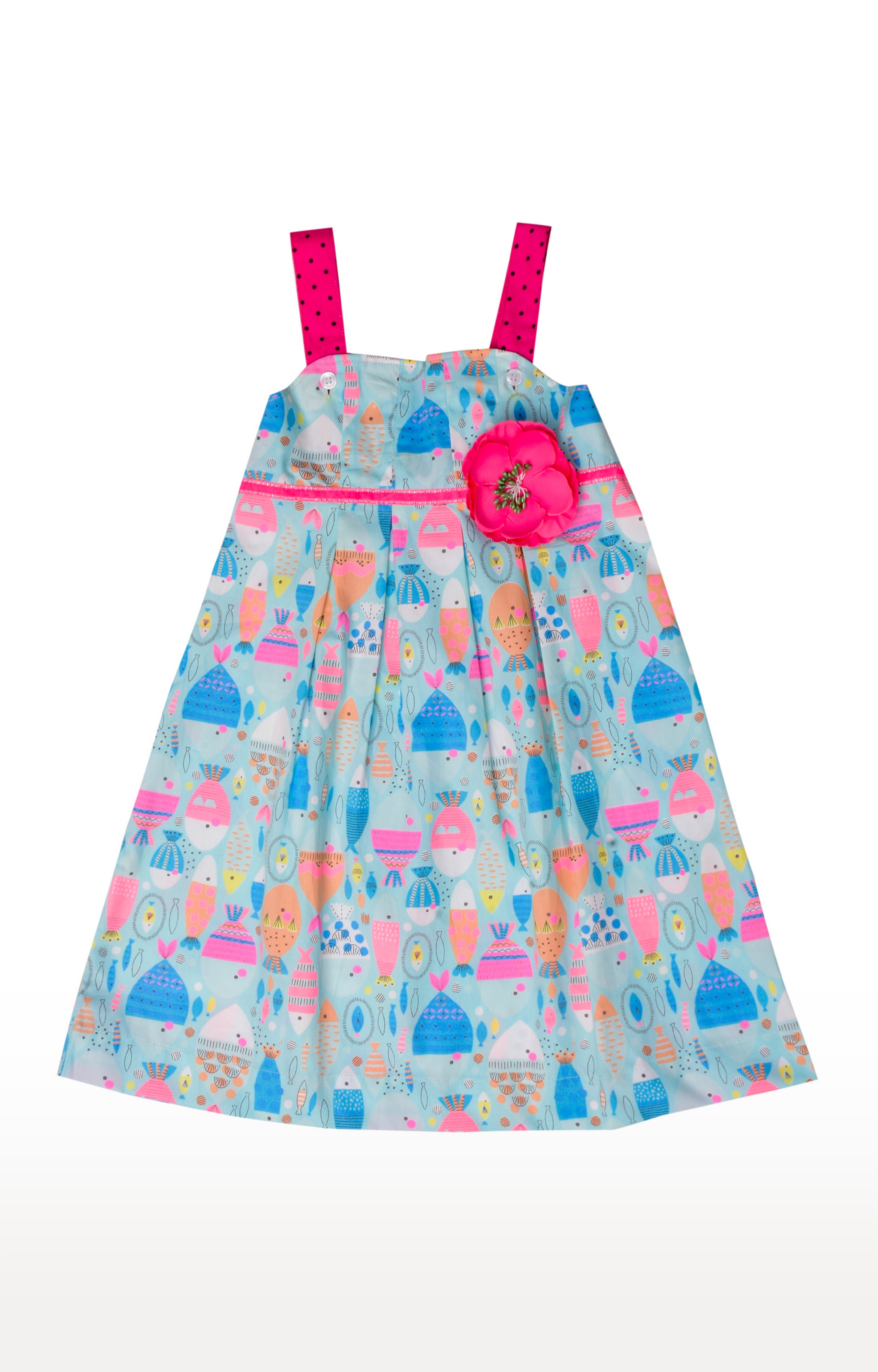 Popsicles Clothing | Popsicles Fishpond Dress Regular Fit Dress For Girl (Blue)