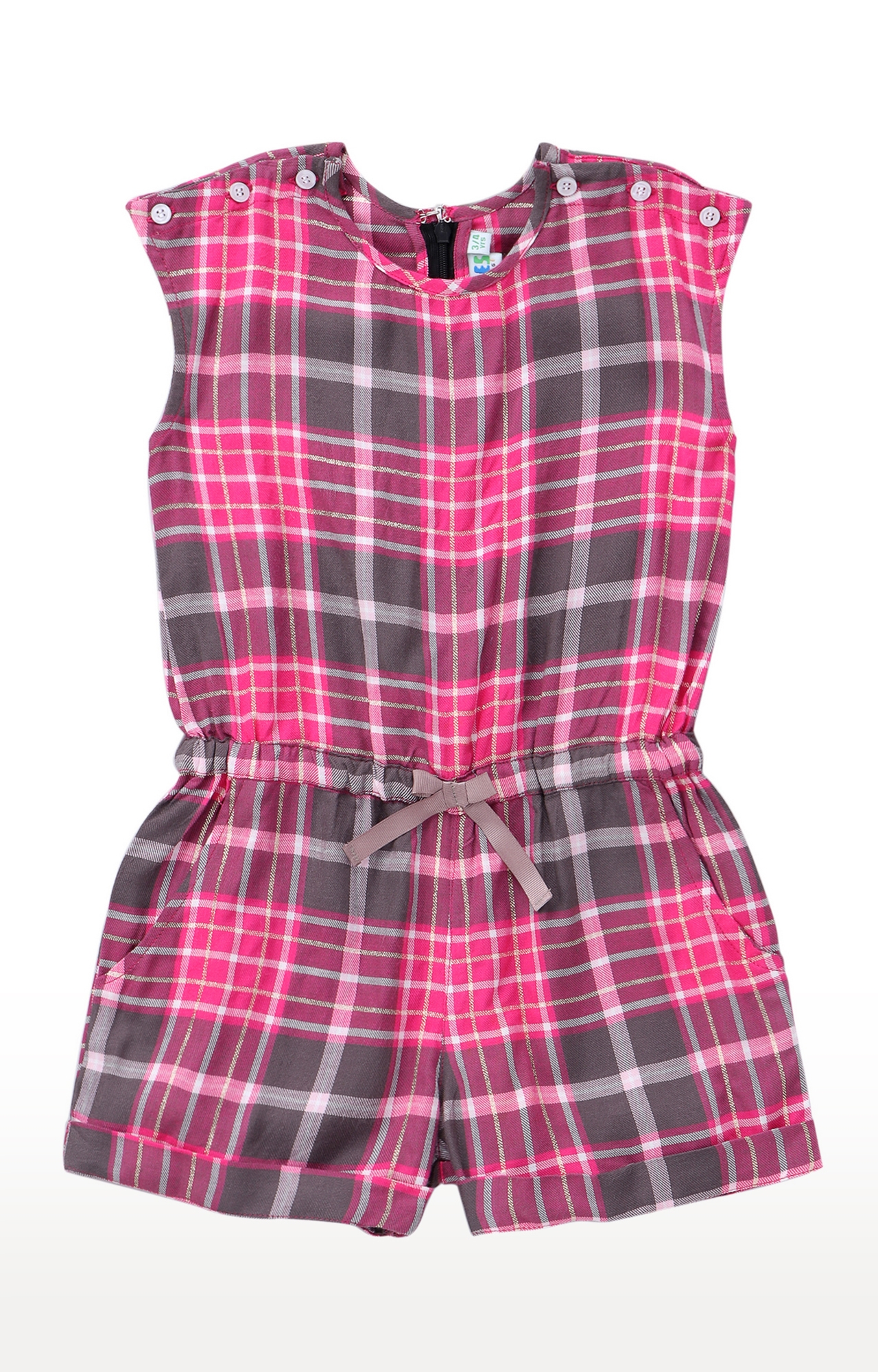 Popsicles Clothing | Popsicles Bubblegum Playsuit Regular Fit Dress For Girl (Pink)